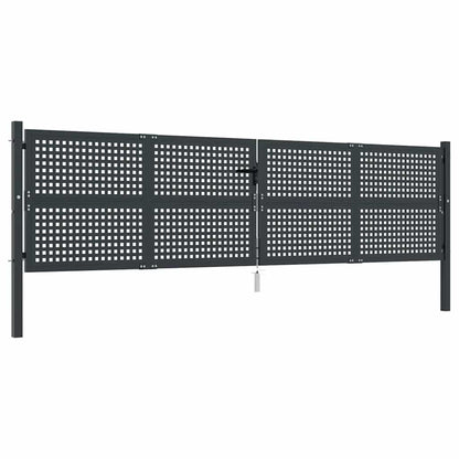 Cancello da Giardino Antracite 400x125 cm in Acciaio | homemem39
