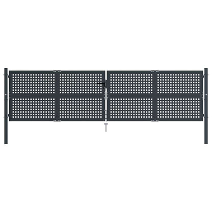 Cancello da Giardino Antracite 400x125 cm in Acciaio | homemem39
