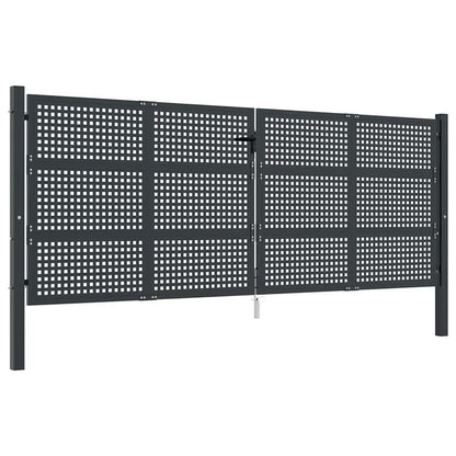Cancello da Giardino Antracite 400x125 cm in Acciaio | homemem39