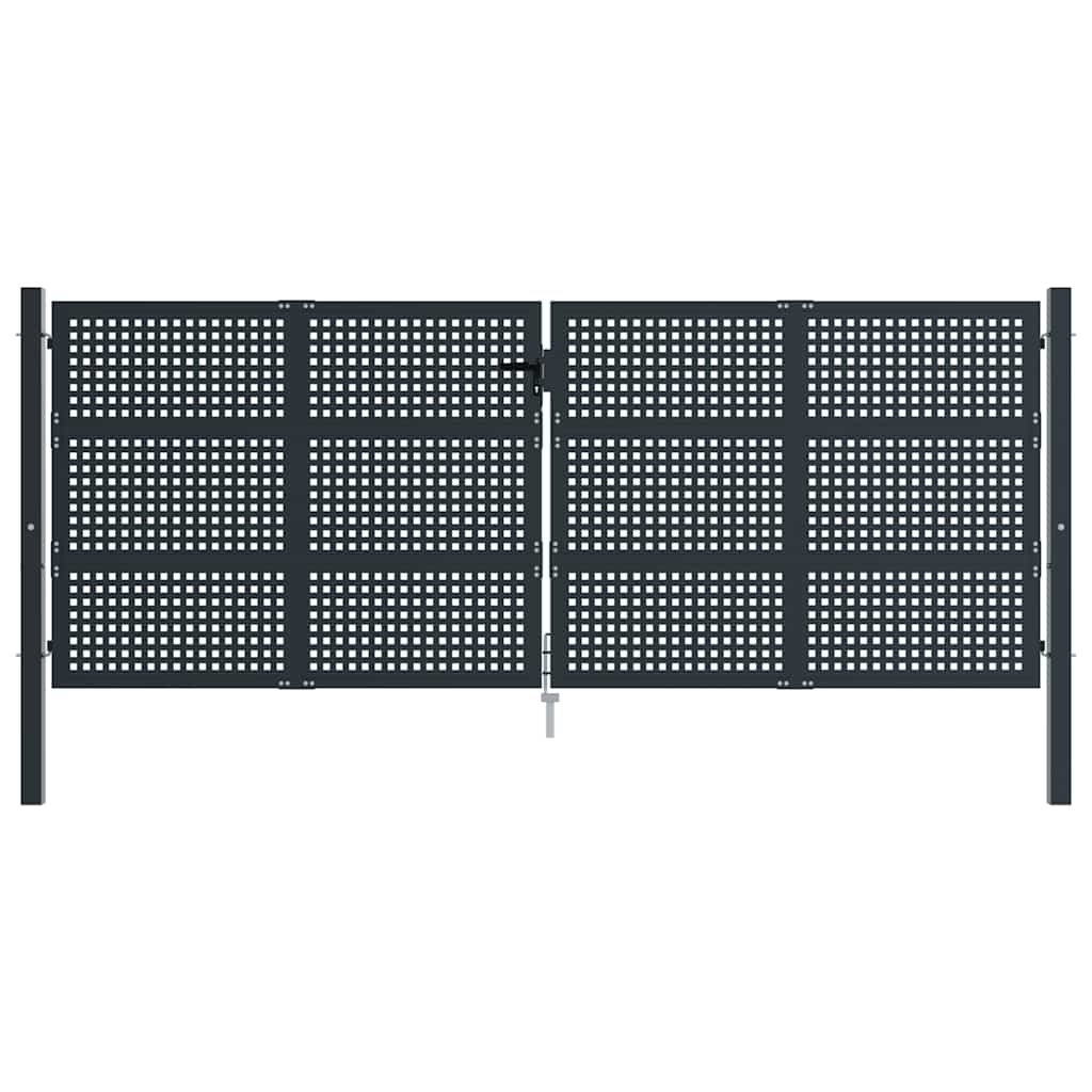Cancello da Giardino Antracite 400x125 cm in Acciaio | homemem39