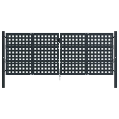 Cancello da Giardino Antracite 400x125 cm in Acciaio | homemem39