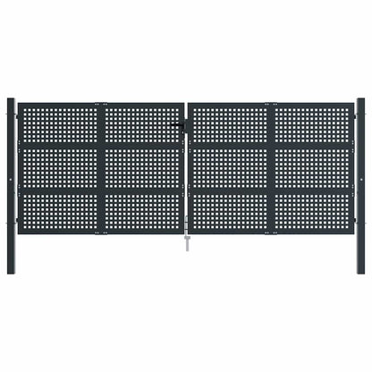 Cancello da Giardino Antracite 400x150 cm in Acciaio | homemem39