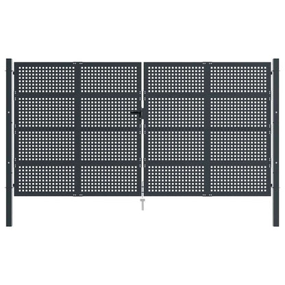 Cancello da Giardino Antracite 400x175 cm in Acciaio
