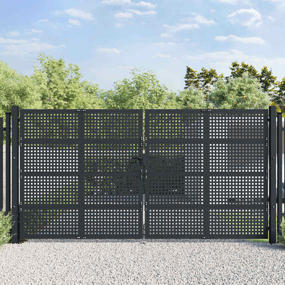 Cancello da Giardino Antracite 400x175 cm in Acciaio