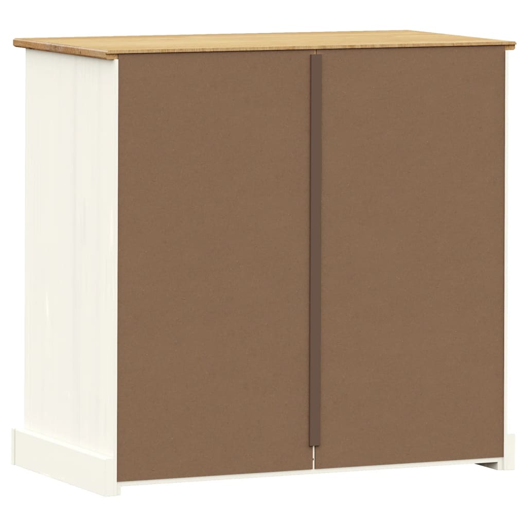 Cassettiera VIGO Bianca 80x40x76 cm in Legno Massello di Pino | homemem39