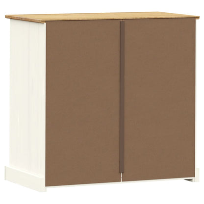 Cassettiera VIGO Bianca 80x40x76 cm in Legno Massello di Pino | homemem39