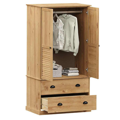 Armadio VIGO 90x55x170 cm in Legno Massello di Pino - homemem39