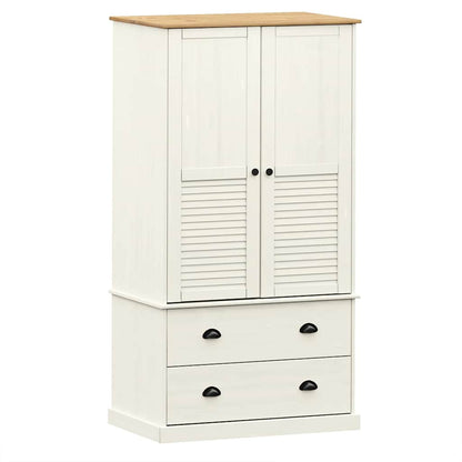 Armadio VIGO 90x55x170 cm in Legno Massello di Pino Bianco - homemem39