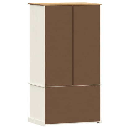 Armadio VIGO 90x55x170 cm in Legno Massello di Pino Bianco - homemem39