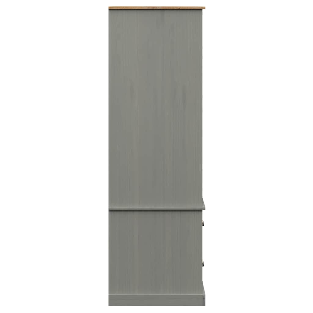 Armadio VIGO 90x55x170 cm in Legno Massello di Pino Grigio - homemem39