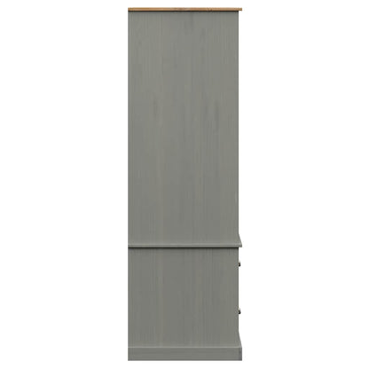 Armadio VIGO 90x55x170 cm in Legno Massello di Pino Grigio - homemem39