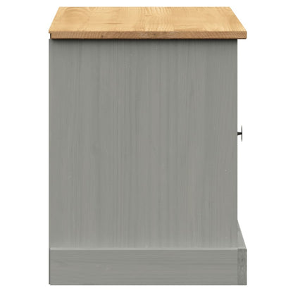 Panca Porta Scarpe Grigia VIGO 106x35x45 cm Legno Massello Pino - homemem39