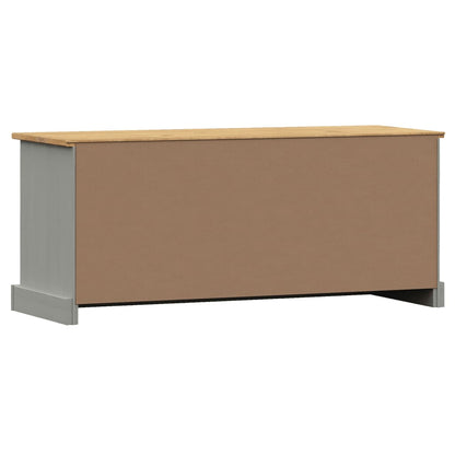 Panca Porta Scarpe Grigia VIGO 106x35x45 cm Legno Massello Pino - homemem39