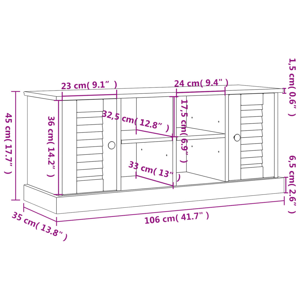 Panca Porta Scarpe Grigia VIGO 106x35x45 cm Legno Massello Pino - homemem39