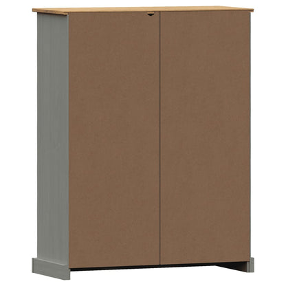 Libreria VIGO 90x35x114,5 cm in Legno Massello di Pino Grigio | homemem39