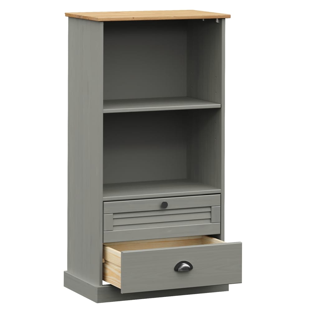 Libreria VIGO 60x35x114,5 cm in Legno Massello di Pino Grigio | homemem39