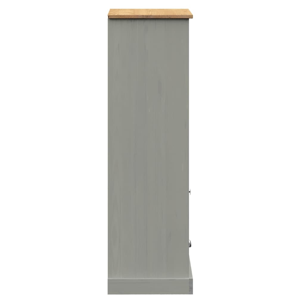 Libreria VIGO 60x35x114,5 cm in Legno Massello di Pino Grigio | homemem39