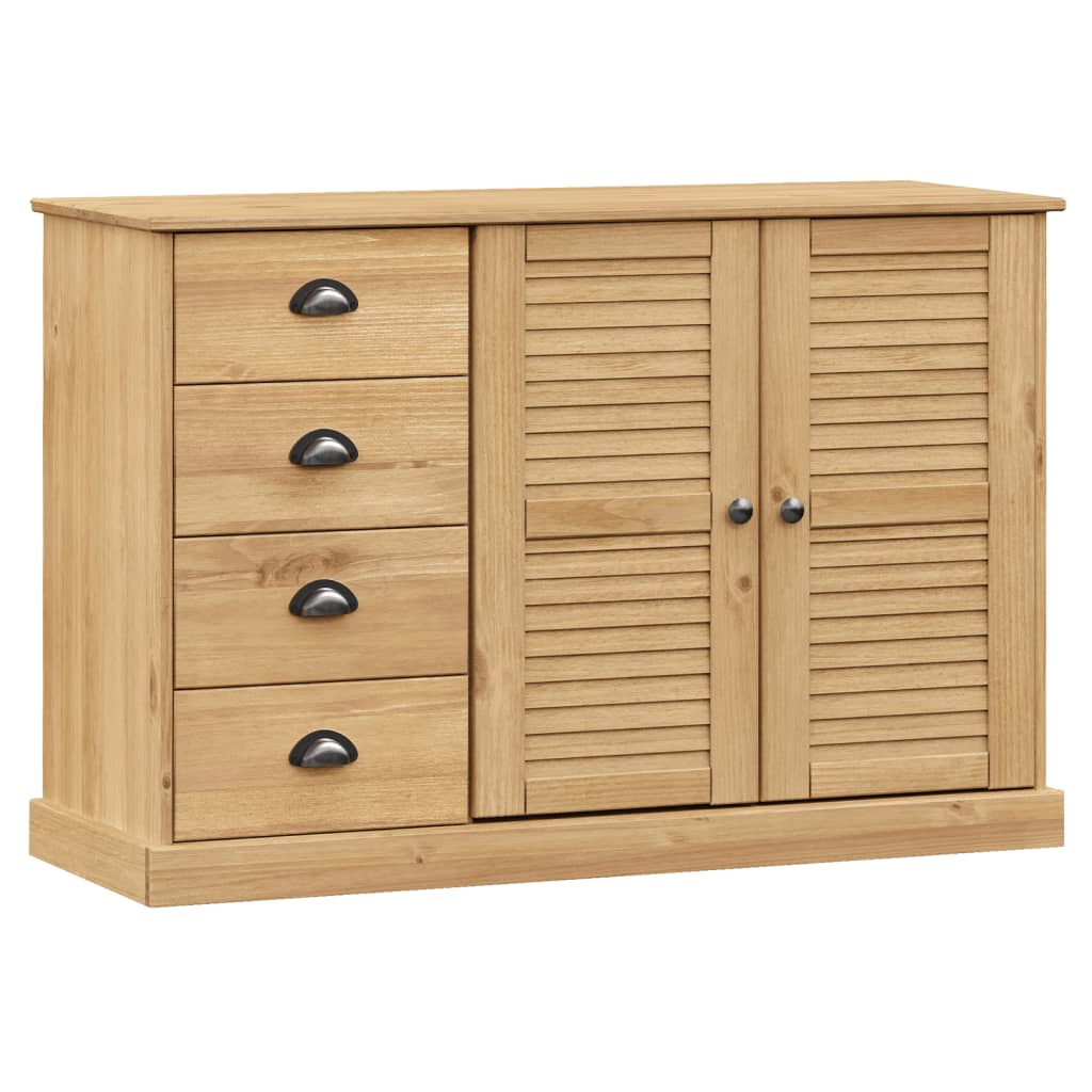 Credenza con Cassetti VIGO 113x40x75 cm Legno Massello di Pino - homemem39