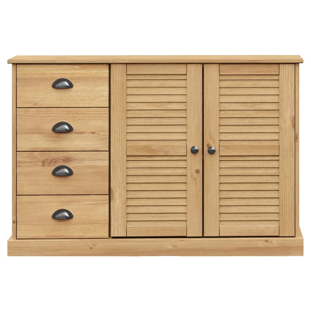 Credenza con Cassetti VIGO 113x40x75 cm Legno Massello di Pino - homemem39