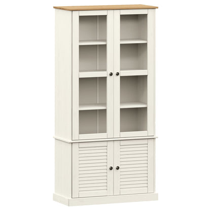 Vetrina VIGO 85x35x170 cm in Legno Massello di Pino Bianco | homemem39