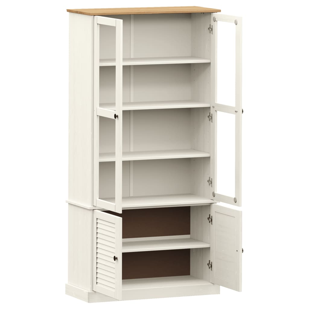 Vetrina VIGO 85x35x170 cm in Legno Massello di Pino Bianco | homemem39