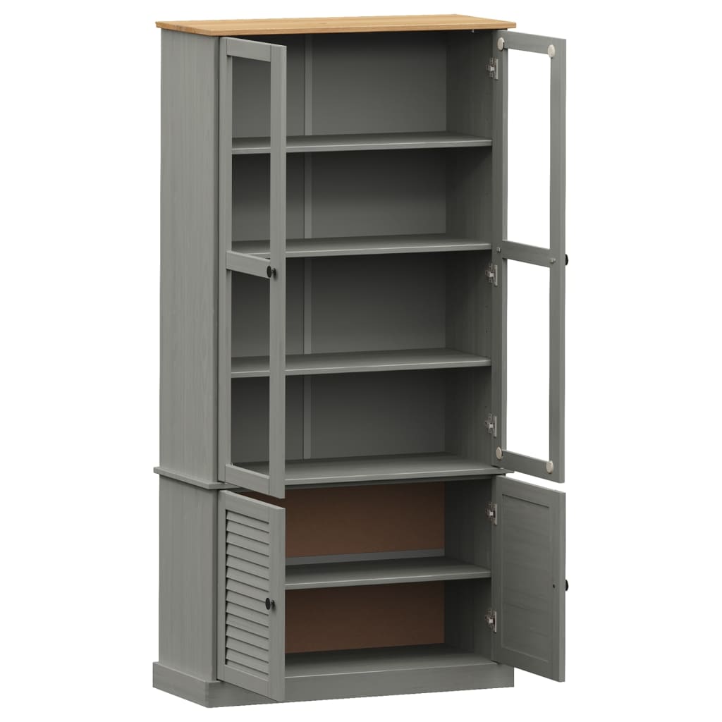 Vetrina VIGO 85x35x170 cm in Legno Massello di Pino Grigio | homemem39