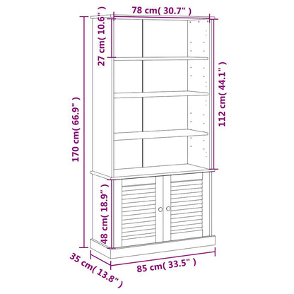 Libreria VIGO 85x35x170 cm in Legno Massello di Pino | homemem39