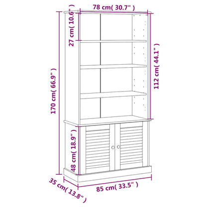 Libreria VIGO 85x35x170 cm in Legno Massello di Pino Bianco | homemem39