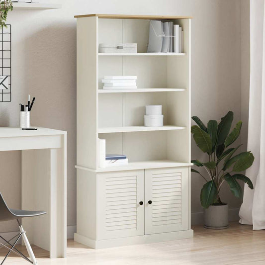 Libreria VIGO 85x35x170 cm in Legno Massello di Pino Bianco | homemem39