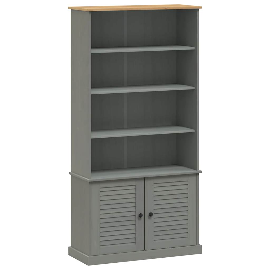 Libreria VIGO 85x35x170 cm in Legno Massello di Pino Grigio