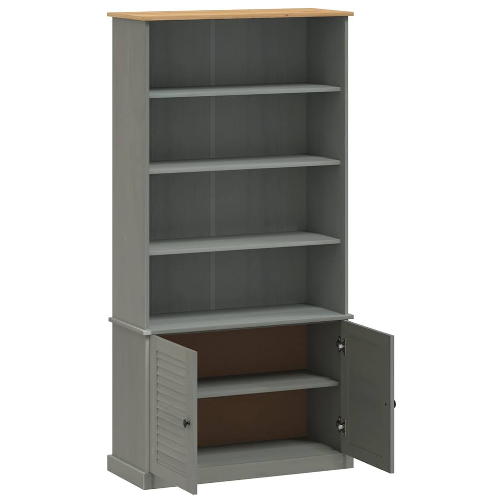 Libreria VIGO 85x35x170 cm in Legno Massello di Pino Grigio
