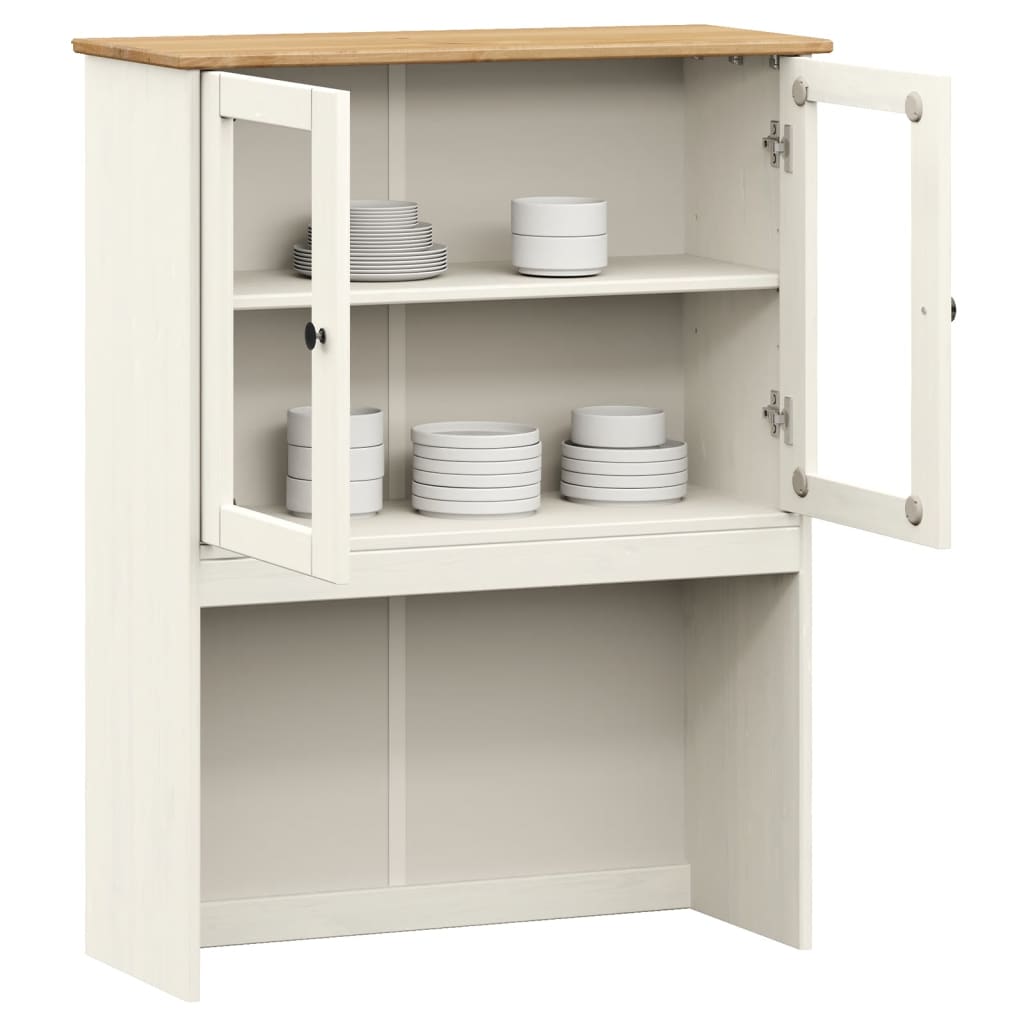 Piano Comò VIGO Bianco 78x30x100 cm in Legno Massello di Pino - homemem39