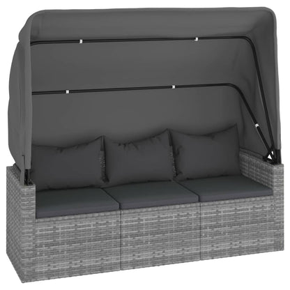 Set Divani da Giardino 4 pz con Cuscini in Polyrattan Grigio - homemem39
