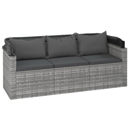Set Divani da Giardino 4 pz con Cuscini in Polyrattan Grigio - homemem39