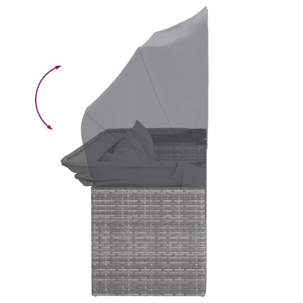 Set Divani da Giardino 4 pz con Cuscini in Polyrattan Grigio | homemem39