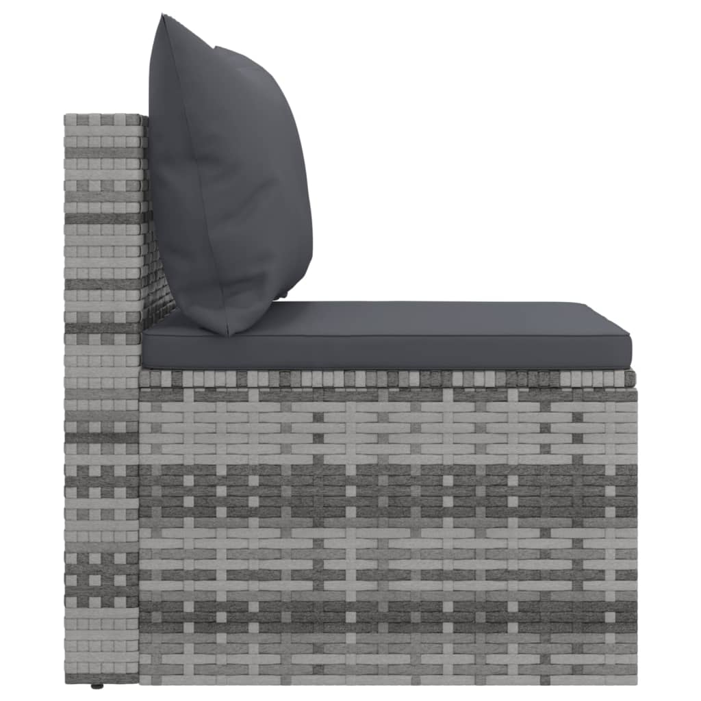 Set Divani da Giardino 4 pz con Cuscini in Polyrattan Grigio | homemem39