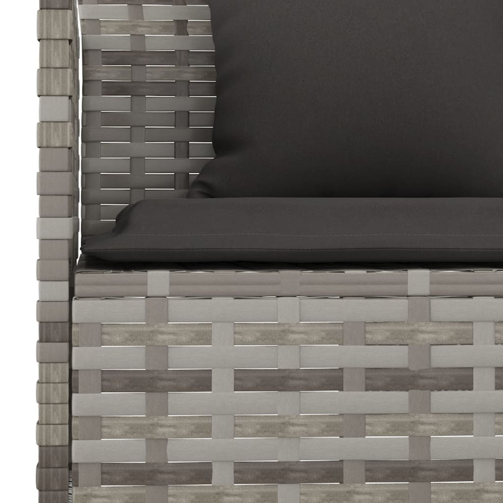 Set da Pranzo da Giardino 6 pz con Cuscini in Polyrattan Grigio | homemem39