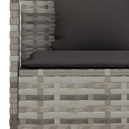 Set da Pranzo da Giardino 6 pz con Cuscini in Polyrattan Grigio | homemem39