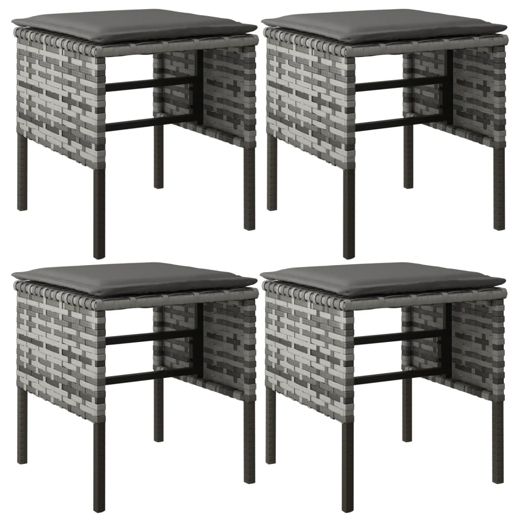 Set da Pranzo da Giardino 6 pz con Cuscini in Polyrattan Grigio - homemem39