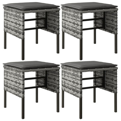 Set da Pranzo da Giardino 6 pz con Cuscini in Polyrattan Grigio - homemem39