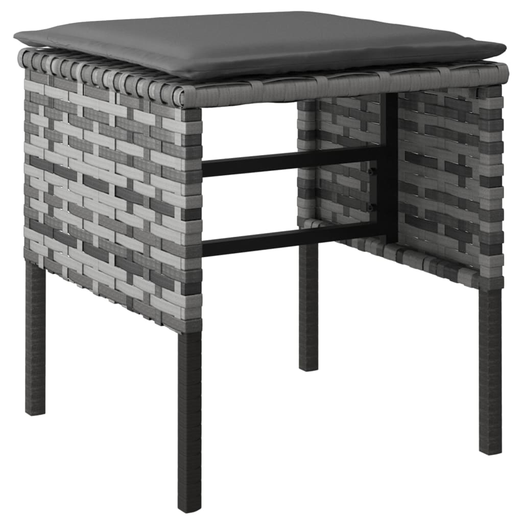 Set da Pranzo da Giardino 6 pz con Cuscini in Polyrattan Grigio - homemem39