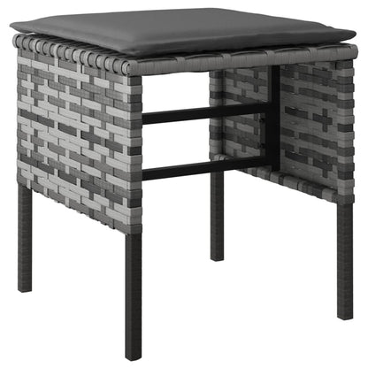 Set da Pranzo da Giardino 6 pz con Cuscini in Polyrattan Grigio - homemem39