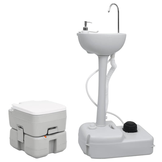 Set Toilette da Campeggio Portatile e Supporto Lavamani - homemem39