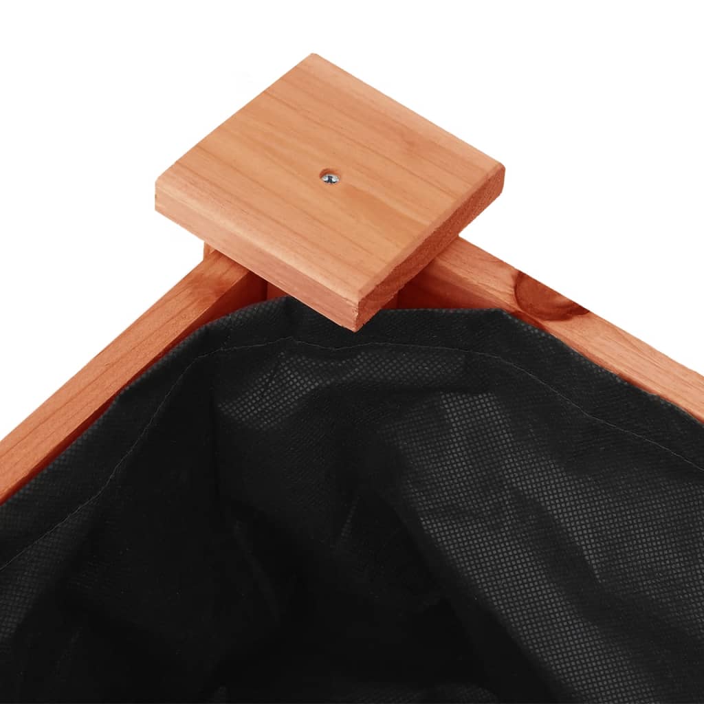 Fioriera Ruote e Fodera Marrone 71x37x80cm Legno Massello Abete - homemem39