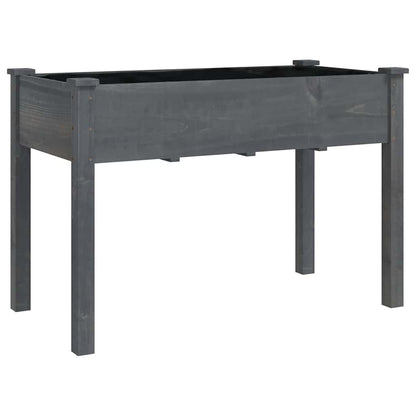 Fioriera Ruote e Fodera Grigia 118x59x80cm Legno Massello Abete | homemem39