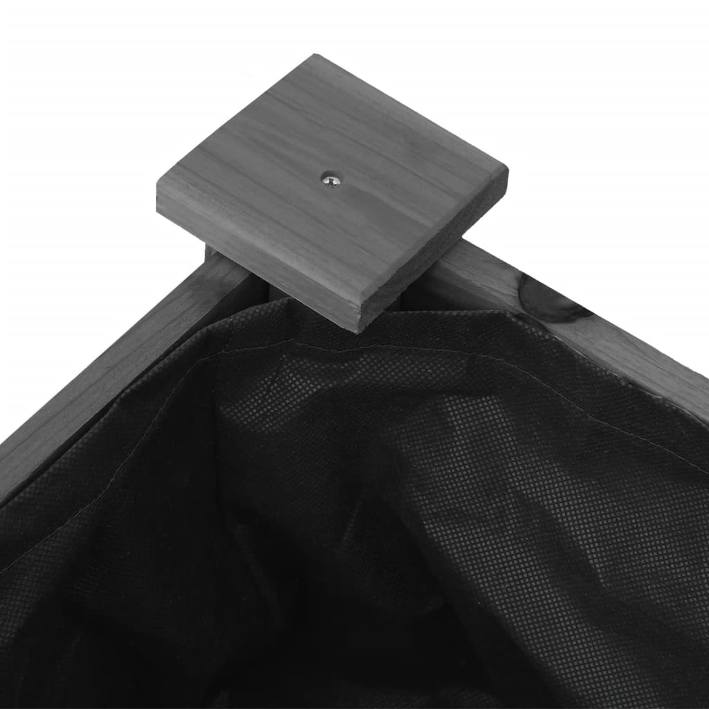 Fioriera Ruote e Fodera Grigia 118x59x80cm Legno Massello Abete - homemem39