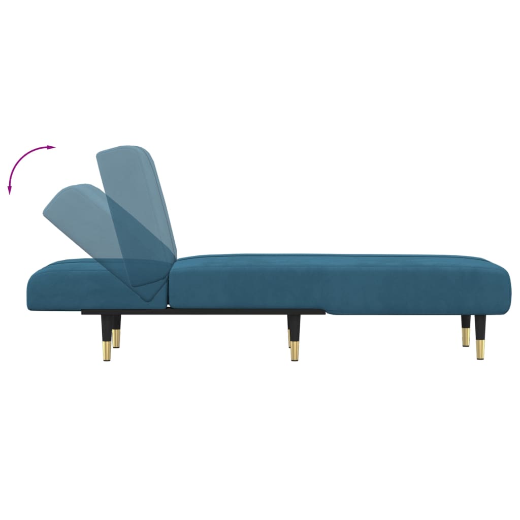 Chaise Longue in Velluto Blu - homemem39