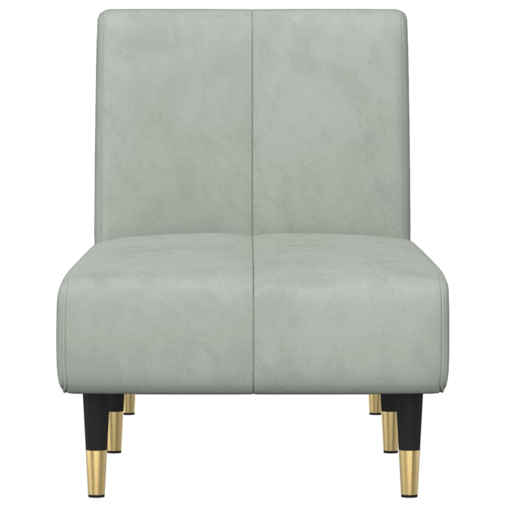 Chaise Longue in Velluto Grigio Chiaro