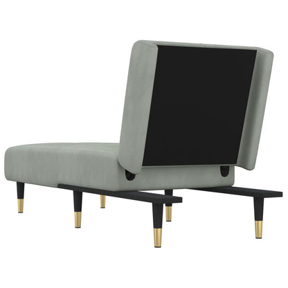 Chaise Longue in Velluto Grigio Chiaro