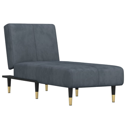 Chaise Longue in Velluto Grigio Scuro